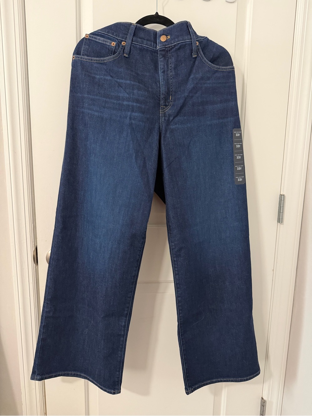 J. Crew Dark Indigo Cropped Wide-Leg Jeans